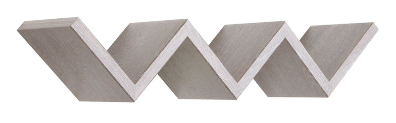 Mensola da Parete Libreria Zigzag 56x15,5 cm in Fibra di Legno Saetta Rovere Grigio New