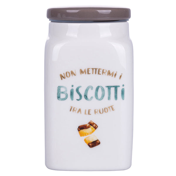Barattolo Biscotti 9,5x9,5x18 cm in New Bone China VdE Tivoli 1996 Le Travisate Bianco acquista