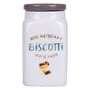 Barattolo Biscotti 9,5x9,5x18 cm in New Bone China VdE Tivoli 1996 Le Travisate Bianco