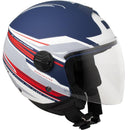 Casco Jet per Scooter Visiera Lunga CGM Manchester 107X Blu Opaco 