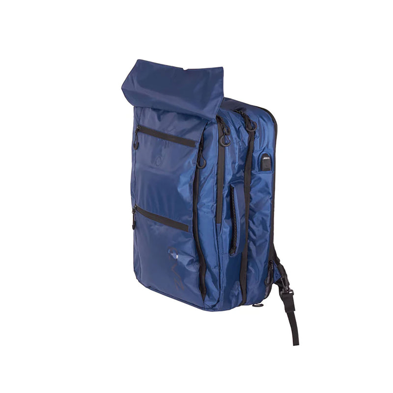 Zaino Cabin Size in Poliestere Impermeabile Cerniera Antifurto e Porta USB Ravizzoni Lima Blu 