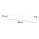 Pannello Radiante Riscaldante Wi-Fi ad Infrarossi 150,5x17,7x6 cm 2400W Sined Calore Nero