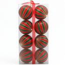 Box 8 Palle di Natale Ø10 cm in Plastica Rosso e Verde      