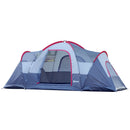 Tenda da Campeggio per 6 Persone 4,55x2,3x1,8m con Pali in Fibra di Vetro Grigia