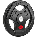 Set di Dischi Pesi 20 kg con Foro da 5 cm e 3 Impugnature in Acciaio con Rivestimento in Plastica Nero      