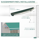 Tenda da Sole Avvolgibile a Parete 3x2.5m Verde Scuro 