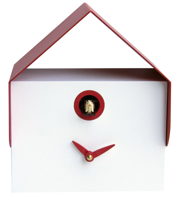 Wand- und Tisch-Kuckucksuhr 19,5x23x14 cm Pirondini Italia Dotto Weiß und Rot prezzo