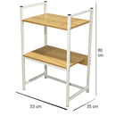 Scaffale da Scrivania Multiuso 3 Ripiani 53x35x80 cm per Stampante Ufficio in MDF Legno e Bianco