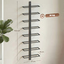 Portabottiglie da Parete 27x10x93,5 cm per 8 Bottiglie di Vino in Acciaio Nero      