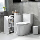 Mobiletto Bagno Salvaspazio 47x25x66,5 cm a 3 Livelli con Binari Scorrevoli in Legno Bianco  