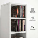 Mobile Libreria Porta CD 21x20x175 cm a 12 Ripiani per 204 CD in MDF e Truciolato Bianco      