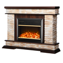 Camino Elettrico da Pavimento 88x118x30,5 cm Effetto Fiamma 1500W Stone & Mars Noce