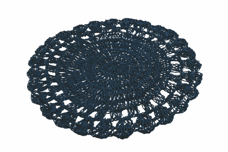 Set 6 Tovagliette Tonda Ø38 cm Villa d'Este Home Tivoli Uncinetto Ocean