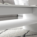 Tavolino da Caffè Moderno 100x40x41,5 cm a 2 Livelli con Vani a Giorno in Legno Bianco  