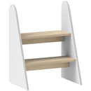 Sgabello Montessori per Bambini 3-8 Anni a 2 Gradini 43x30x55 cm con Bordi Arrotondati in MDF e Multistrato Bianco      
