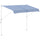 Wandmarkise 300 x 150 cm aus Metall und blauem und weißem Polyester