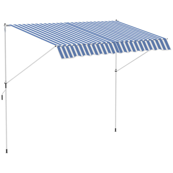 Wandmarkise 300 x 150 cm aus Metall und blauem und weißem Polyester sconto