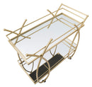 Carrello Ribbon 80x40x75 cm in Ferro MDF e Specchio Oro