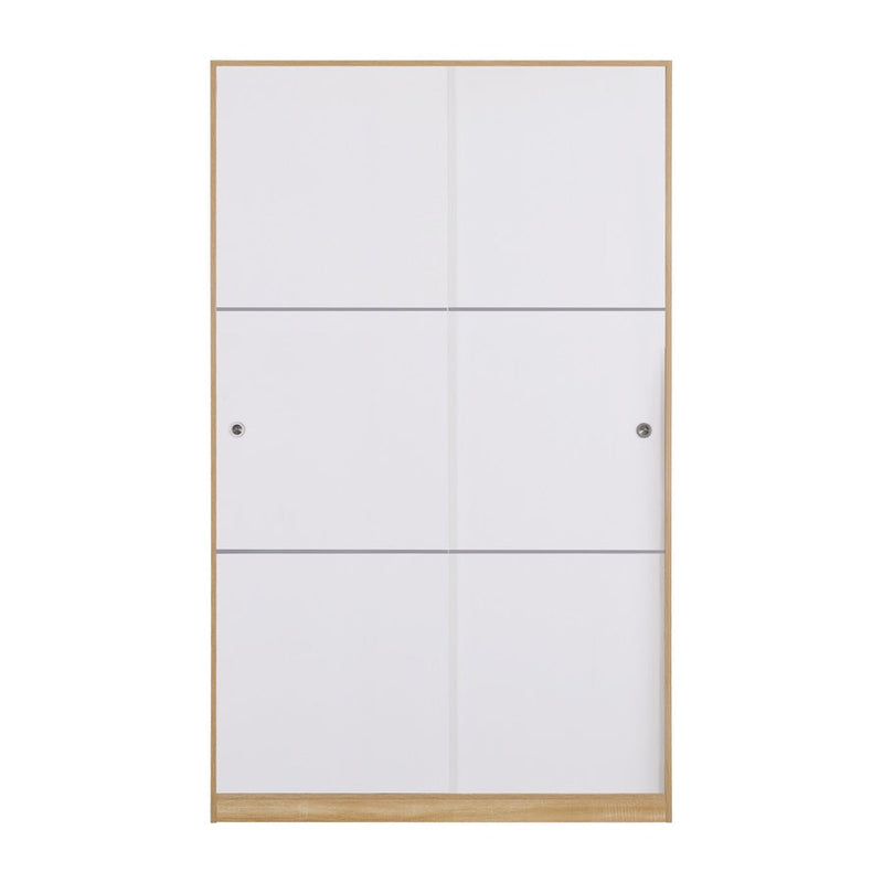 Armadio 2 Ante Scorrevoli 120x48x200 cm in Legno Rovere e Bianco