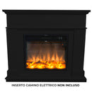 Cornice da Pavimento per Inserto Camino Elettrico 110x94,9x24,9 cm in MDF Sined Pienza Nero