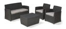 Set da Giardino Divano 2 Poltrone e Tavolino Keter Mia Lounge Grafite