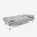 Divano Letto Clic Clac 165x77x76 cm in Poliestere Grigio chiaro