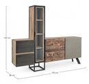 Credenza con Ante e Cassetti 193x38x165 cm in Legno