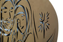 Pannello Nativity Oro 120x2x60 cm in Ferro MDF e Specchio Oro