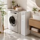 Mobiletto Bagno Salvaspazio a 3 Livelli 18x40x80 cm con Cassetti e Ruote in MDF Bianco      