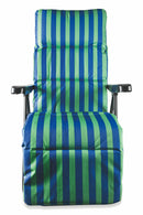 Sedia Sdraio Reclinabile Pieghevole Soriani Righe Verde e Blu