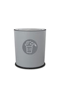 Pattumiera a Bidone con Coperchio Basculante Ø35x40 cm 4 Scomparti 38 L Totali in Metallo Verniciato Grigio 