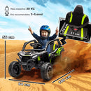 Macchina Elettrica per Bambini 3-5 Anni 12V con Licenza Kawasaki Doppio Motore Telecomando e Musica Nero      