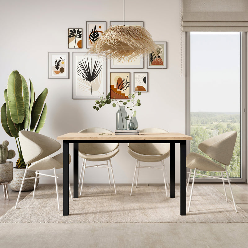 Set Struttura e Gambe Tavolo 1150 x750 mm in Acciaio Emuca Nero