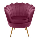 Poltrona da Salotto in Velluto Ventaglio Amaranto