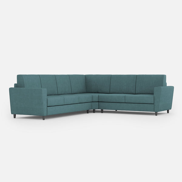Divano Angolare 6 Posti 288x248x85 cm Yasel in Tessuto Petrolio sconto