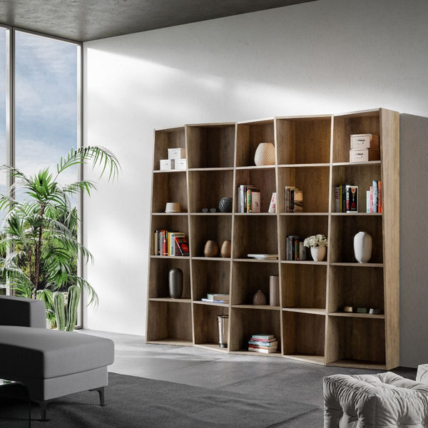 Libreria Moderna 5 Elementi 5 Ripiani Trek Noce acquista