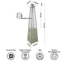 Stufa a Fungo a Gas Max 13kW Fiamma Viva Verticale 52x52x227 cm Pyramid Grigio Rattan     