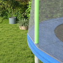 Rete di Protezione per Trampolini a 8 Pali con Ingresso con Cerniera Ø366x180 cm in PE Nero e Verde