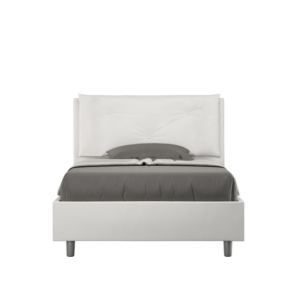 Letto 1 Piazza E Mezzo Imbottito in Similpelle Appia Large Bianco Varie Misure online