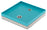 Base Portaciottolo per Fontane 40x40x8 cm in Metallo con Base in Cemento Belfer 42/BSE/10 Turchese
