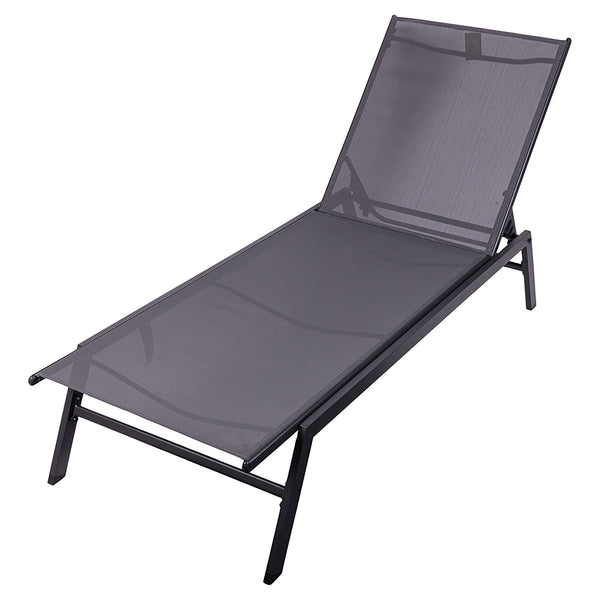 Lettino Prendisole 168x66x100 cm in Acciaio al Carbonio Antracite Montecarlo sconto