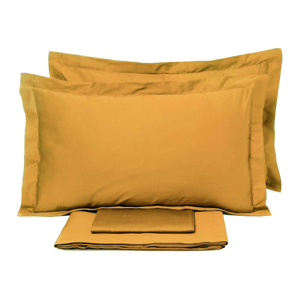 Set aus Doppellaken oben und unten und einfarbigen Garrini Clarice Gold-Kissenbezügen online