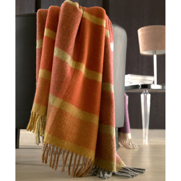 Plaid aus reiner Wolle 130x180cm 380gr Cober Denver Cotto Red prezzo