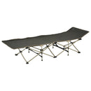Brandina Pieghevole da Campeggio 191x70x48 cm in Ferro e Tessuto Oxford Easy Verde Scuro