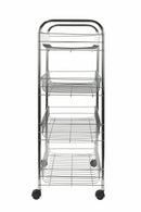 Carrello da Cucina 4 Ripiani 41x26,5x75 cm in Metallo Cromato