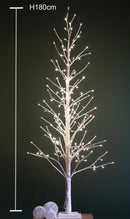 Faggio H180 cm con 270 Led e Movimento per interno Bianco