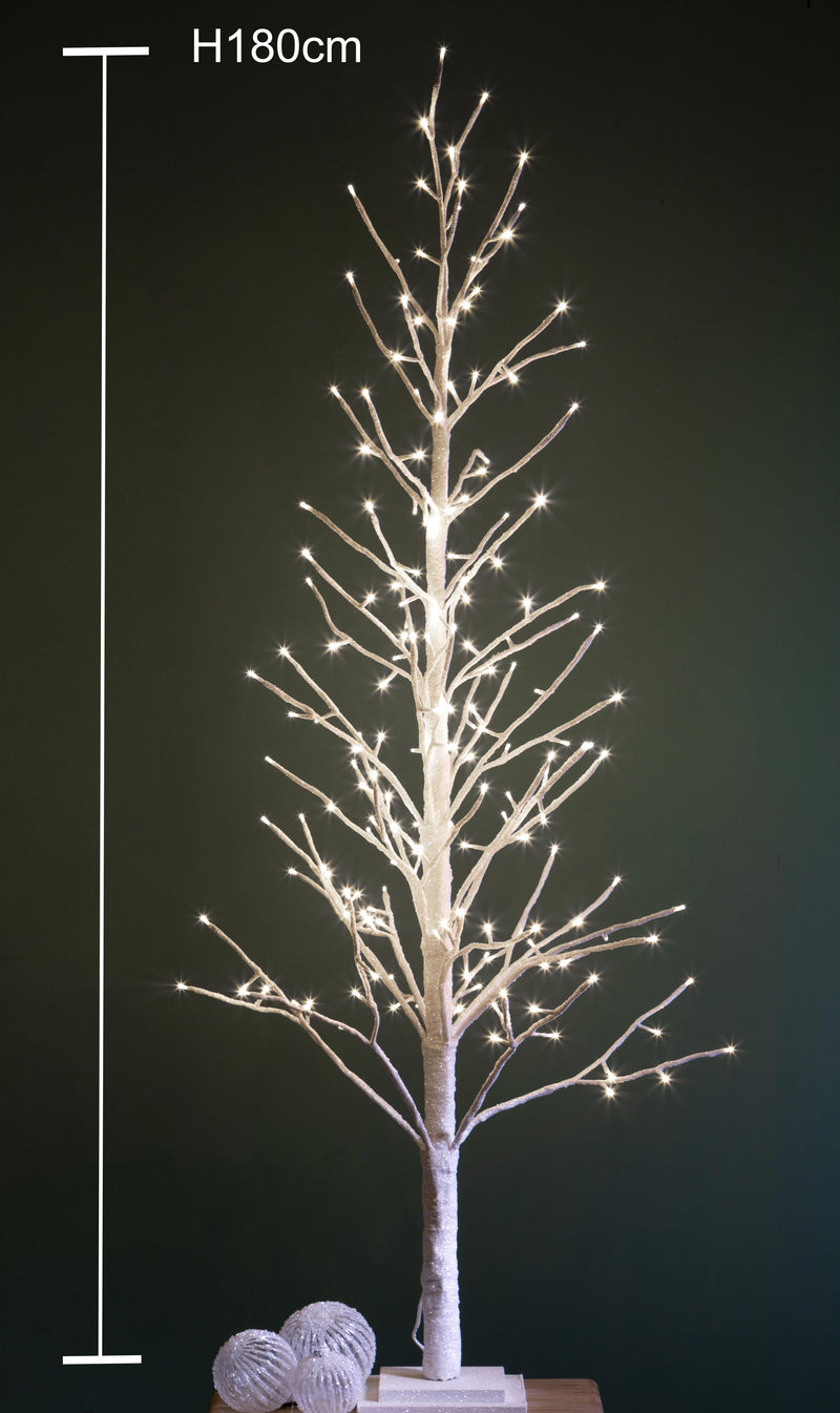 Faggio H180 cm con 270 Led e Movimento per interno Bianco