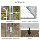 Kennel per Cani da Esterno 400x400x232 cm in Metallo Argento