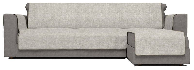 Copridivano in Poliestere con Penisola Destra Beige Varie Misure