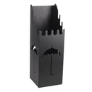 Portaombrelli in metallo nero quadro cm 15,5x15,5xh49
